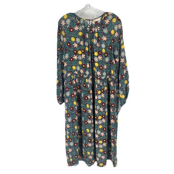 Gorman Daisy Silk Floral Long Sleeve Dress Sz 10 Colorful Whimsical Boho - Picture 1 of 7